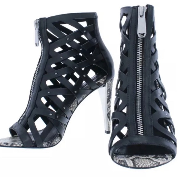 BCBGMAXAZRIA ELENI WOMENS LEATHER CAGED SANDALS - Picture 5 of 13